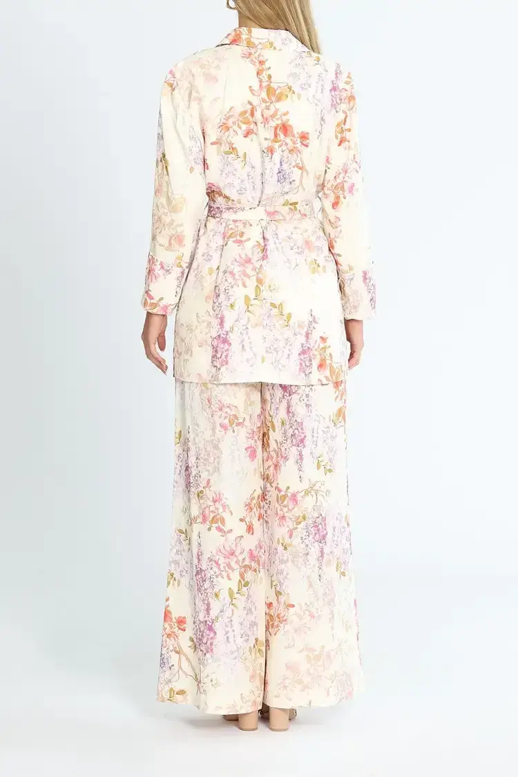 Ministry of Style Joyful Blooms Blazer and Pant Set Multi Print White size 8 for rent on The Volte - main image