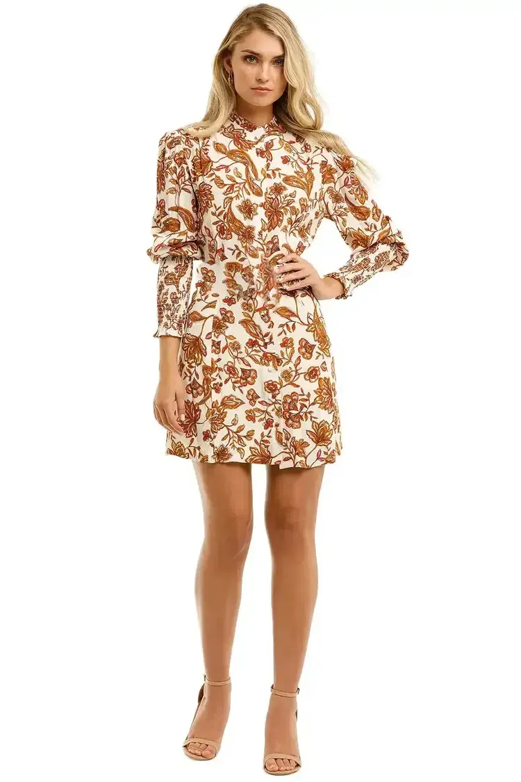 Nicholas Agadir Dress Ivory Paisley Floral/Cream Print Size 12 - Image 1