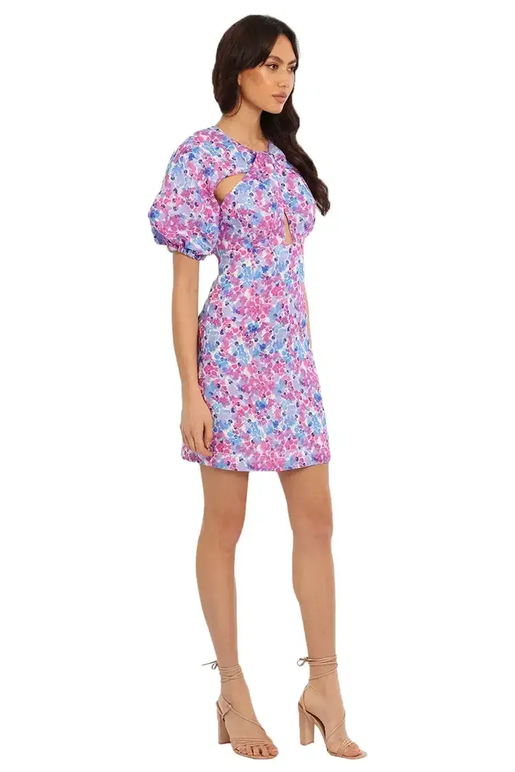 Nicholas Waverly Dress Orchid Multi Print Purple Size 14 - Image 1