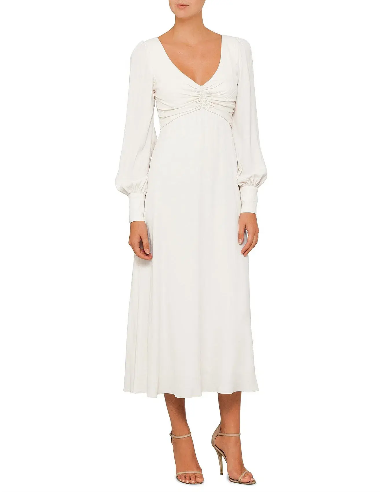 Zimmermann Rouche Midi Dress White Size 2 / AU 12  - Image 1