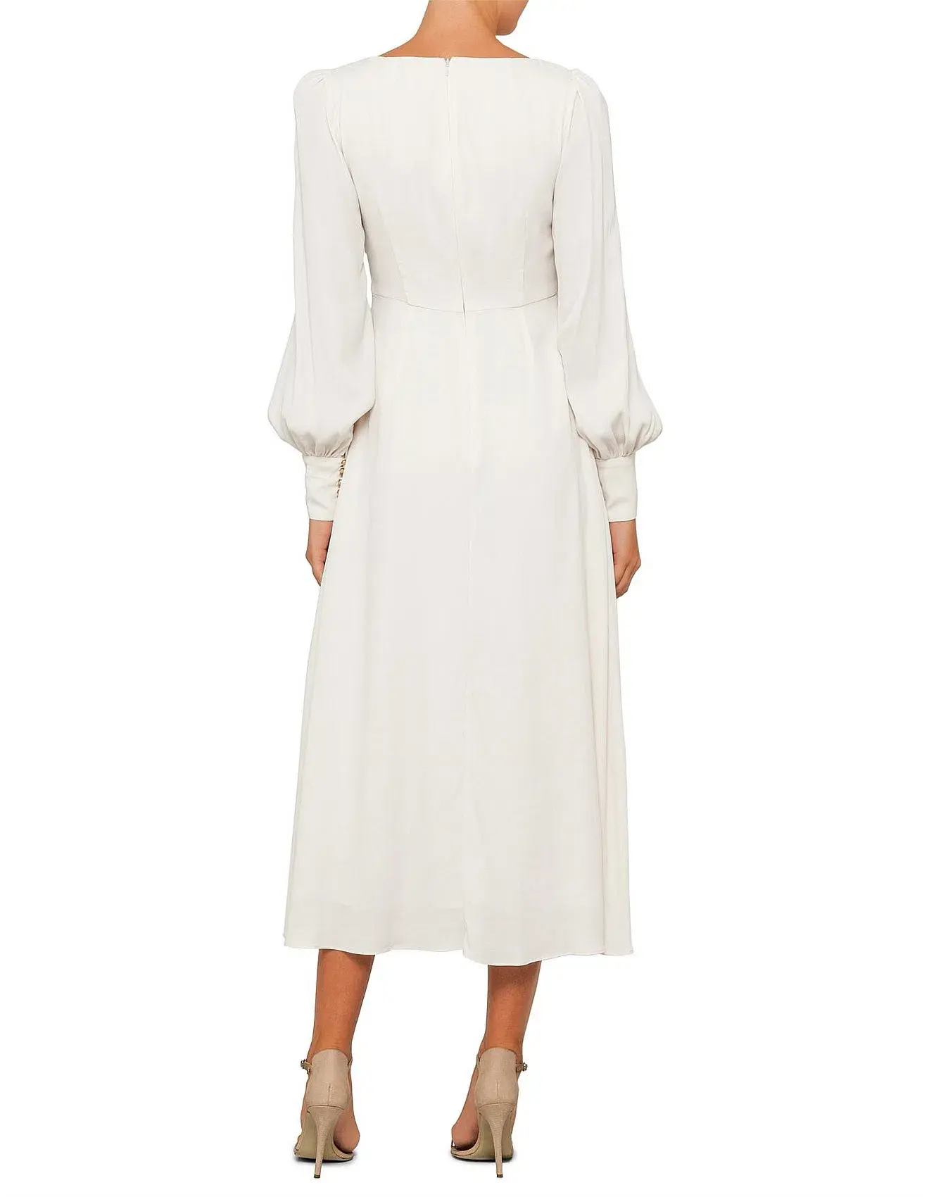 Zimmermann Rouche Midi Dress White Size 2 / AU 12  - Image 2