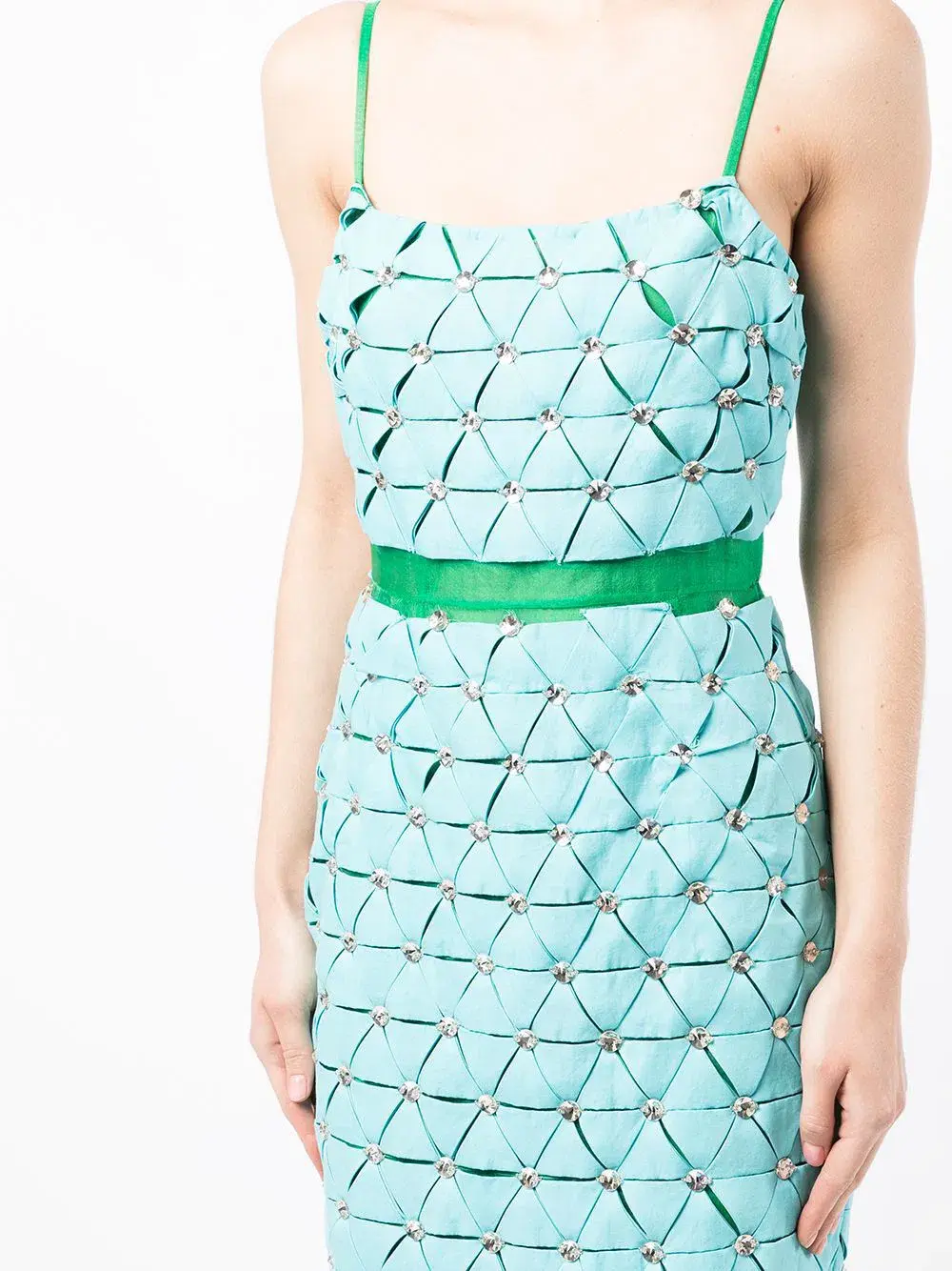 Rachel Gilbert Cindy Panelled Maxi Gown Aqua Size 0 / AU 6 - Image 3