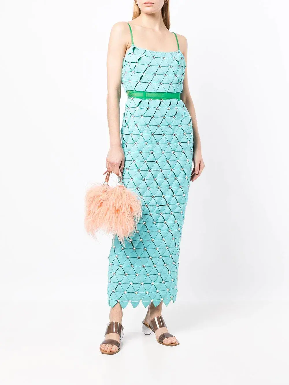 Rachel Gilbert Cindy Panelled Maxi Gown Aqua Size 0 / AU 6 - Image 1