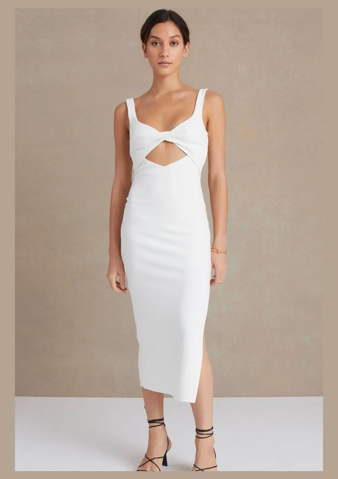 Bec & Bridge Joelle Midi Dress Ivory Size 6 for rent on The Volte - main image