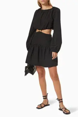 Mossman Streamline Mini Dress Black Size 6 for rent on The Volte - main image