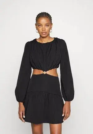 Mossman Streamline Mini Dress Black Size 6 for rent on The Volte - main image