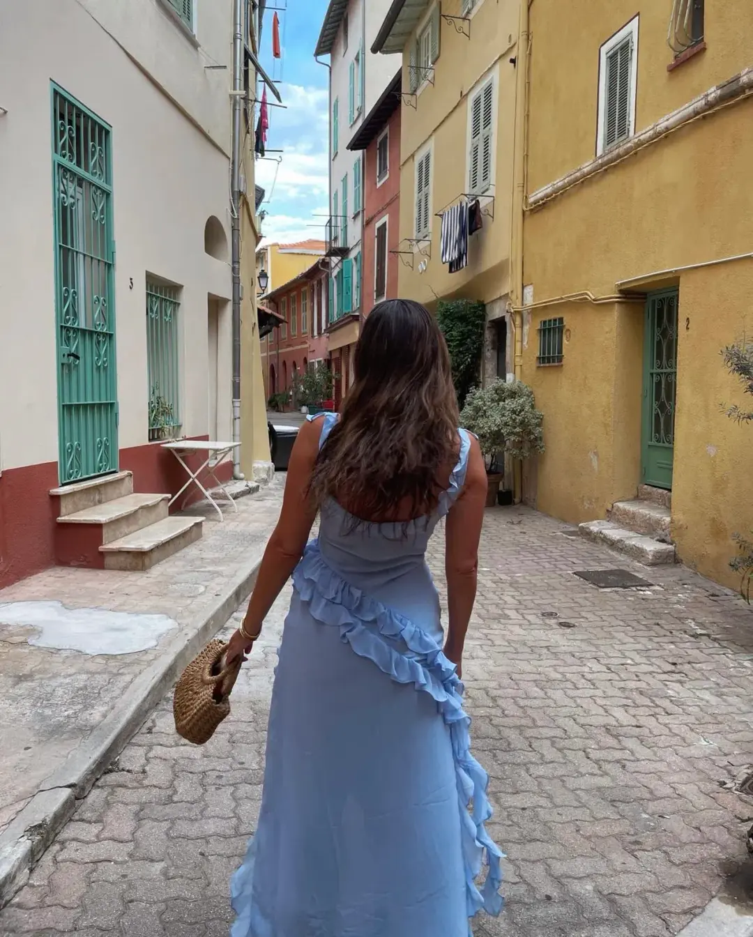 House Of CB Ariela Ruffle Maxi Dress Blue Size S / AU 8 for rent on The Volte - main image