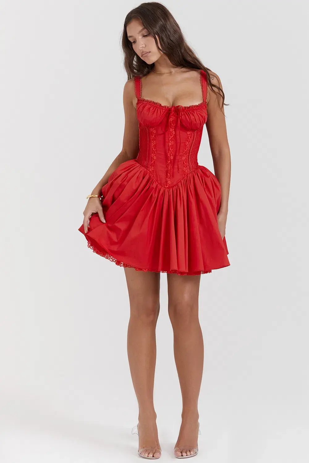 House Of CB Pietra Corset Mini Dress Red Size XS / AU 4-6 for rent on The Volte - main image