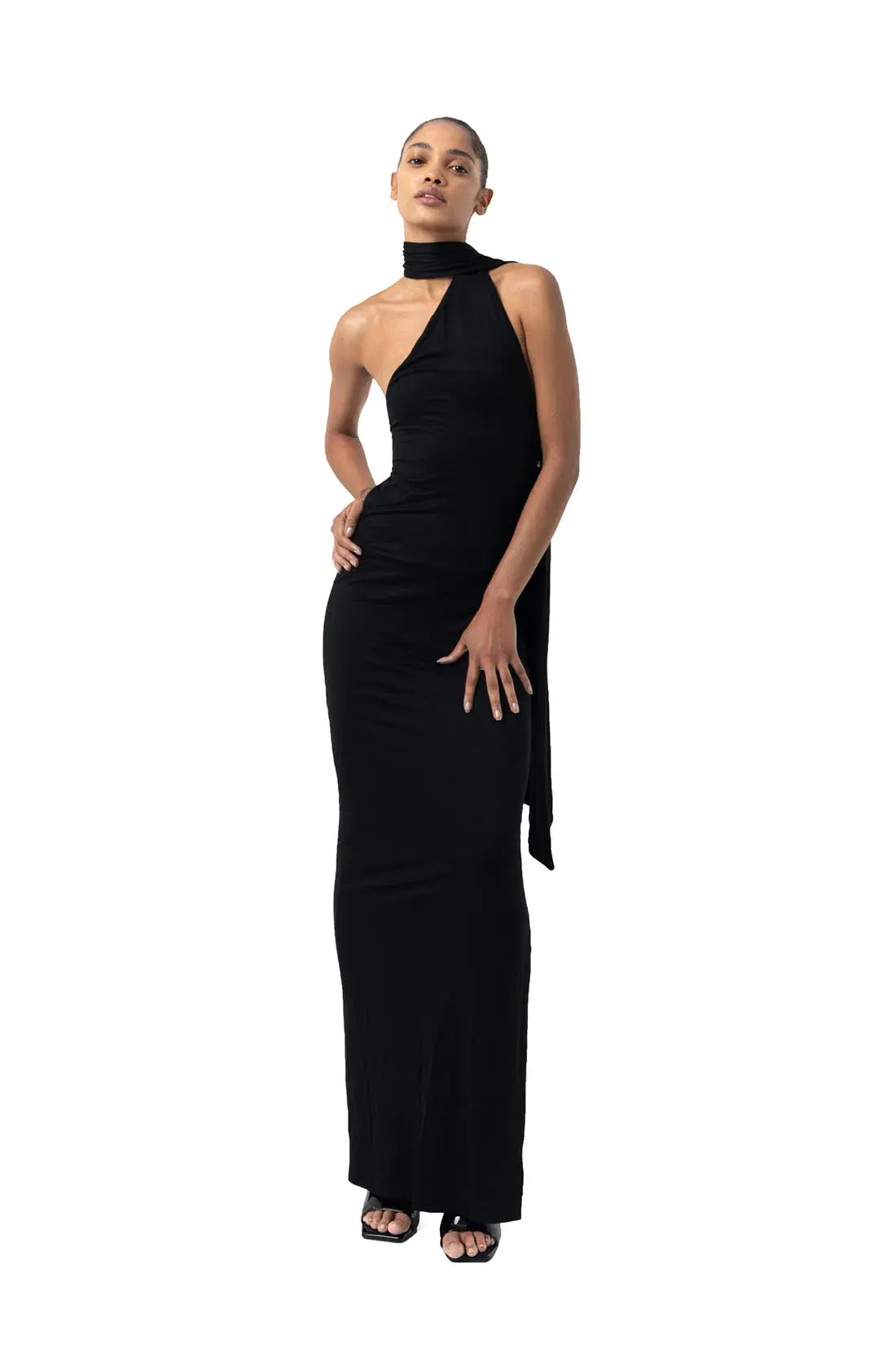 Khanum's Kara Scarf Maxi Dress Black Size S / AU 8 - Image 1
