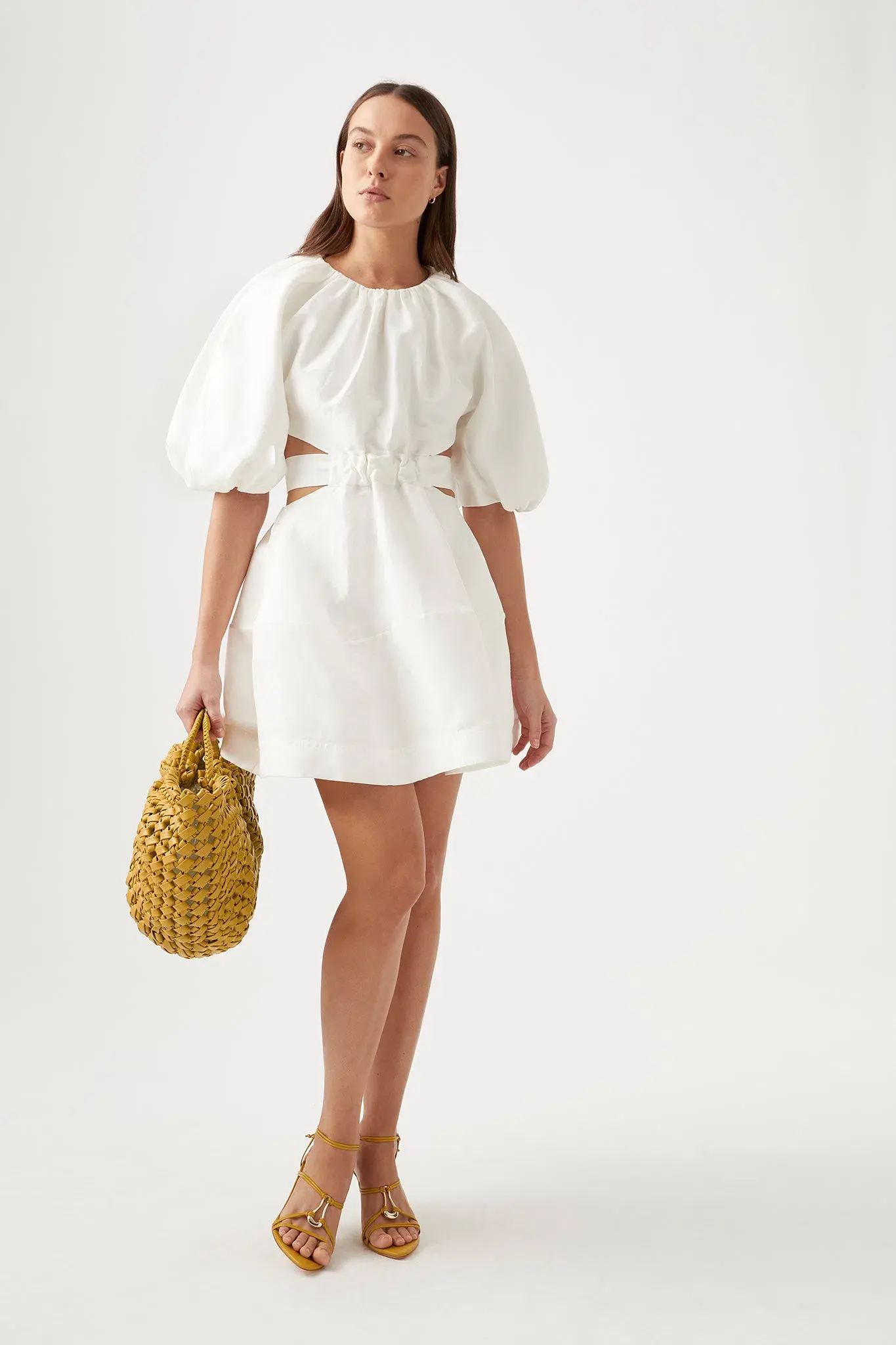 Aje Mimosa Cut Out Mini Dress White Size 8 - Image 1