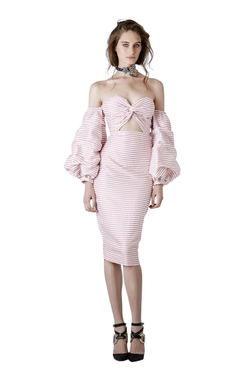 Asilio Candy Eyed Dress Pink White Stripe Size 6 - Image 1