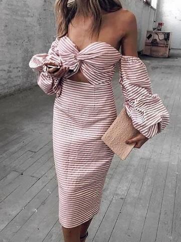 Asilio Candy Eyed Dress Pink White Stripe Size 6 - Image 3