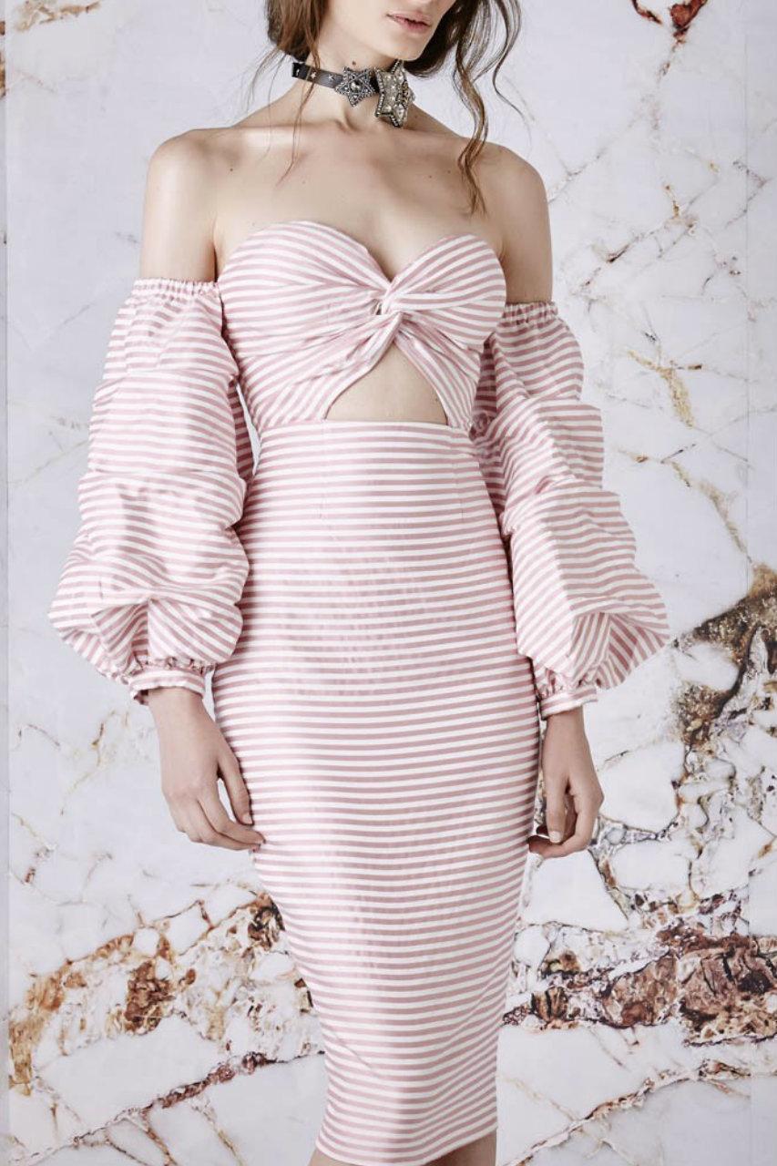 Asilio Candy Eyed Dress Pink White Stripe Size 6 - Image 7