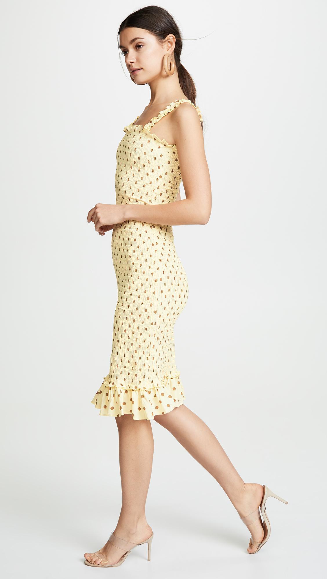 Faithfull The Brand Nadine Midi Yellow Dress Size 6 - Image 3