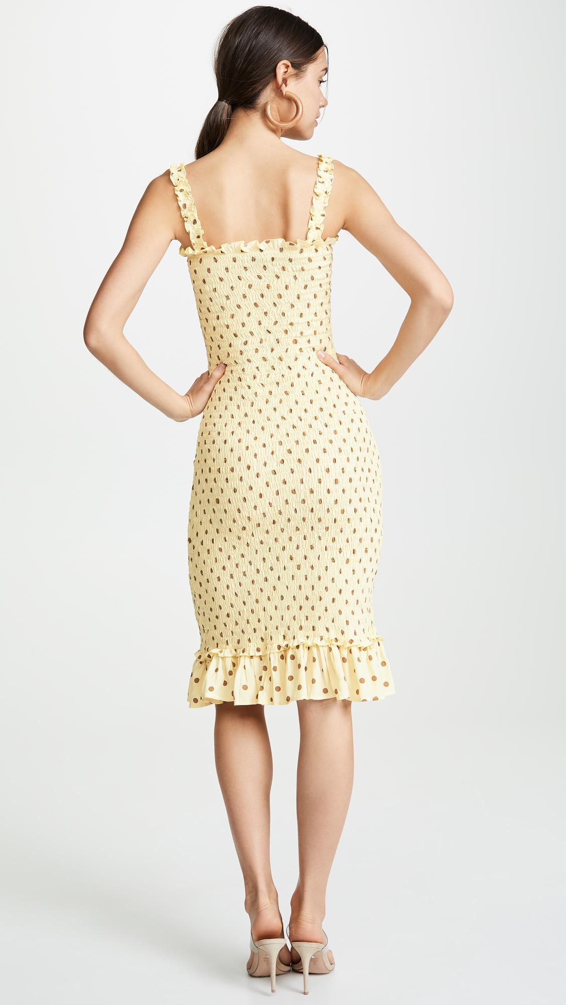 Faithfull The Brand Nadine Midi Yellow Dress Size 6 - Image 2