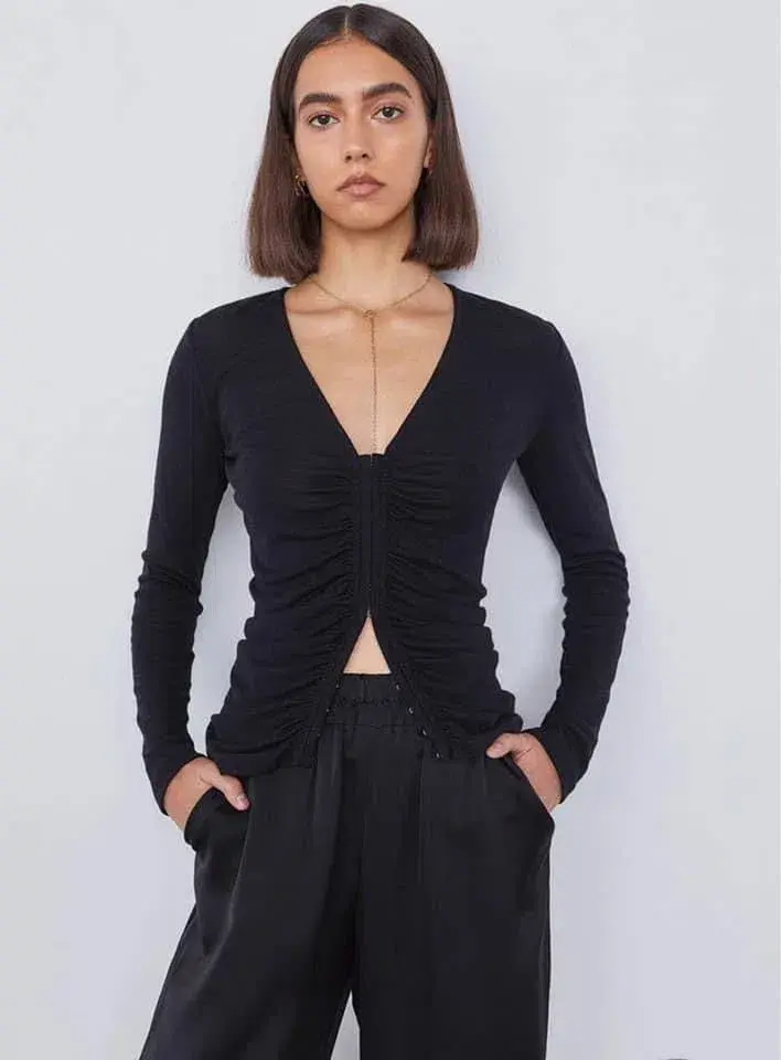 Viktoria & Woods Harper Merino Cardigan Black Size 1 / AU 8 - Image 1