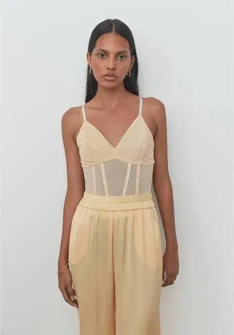 Viktoria & Woods Omega Bustier in Flax Pastel Yellow Size 1/Au 8 - Image 5