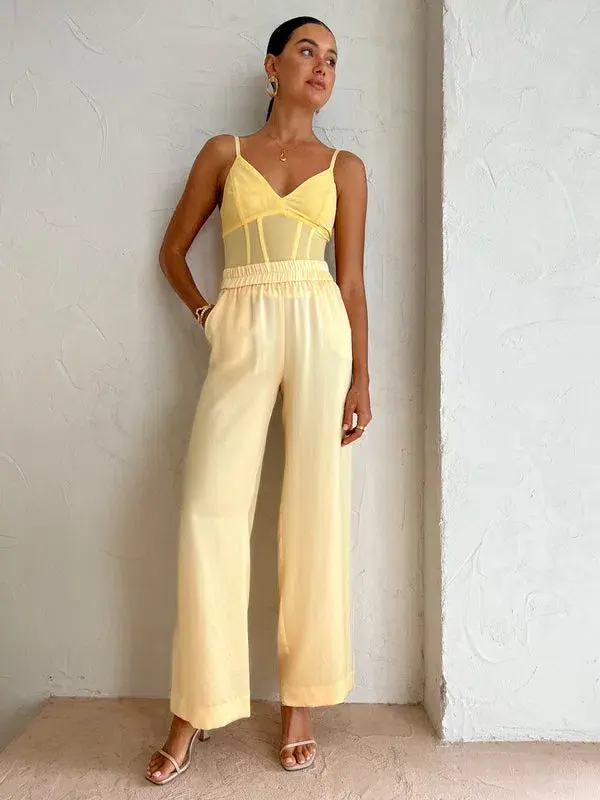 Viktoria & Woods Omega Bustier in Flax Pastel Yellow Size 1/Au 8 - Image 2