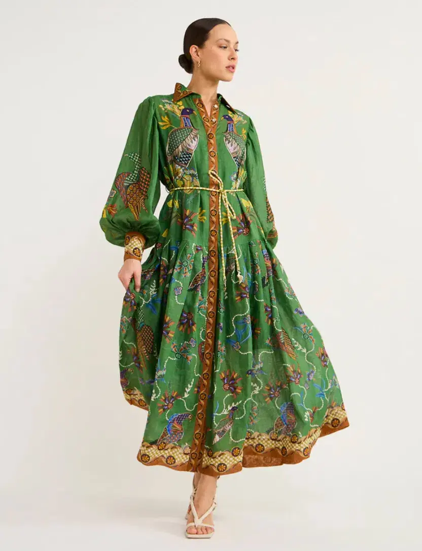 Alemais Birdie Shirtdress Green Size AU 6 - Image 1