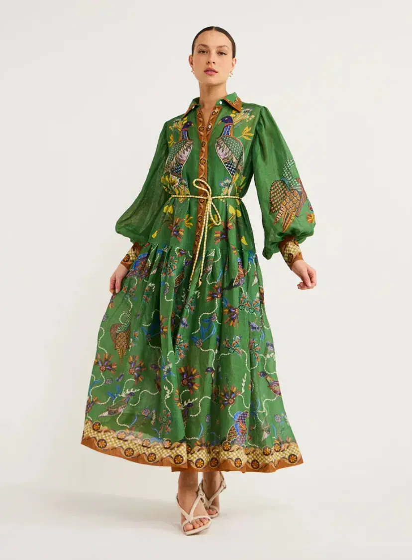 Alemais Birdie Shirtdress Green Size AU 6 - Image 2