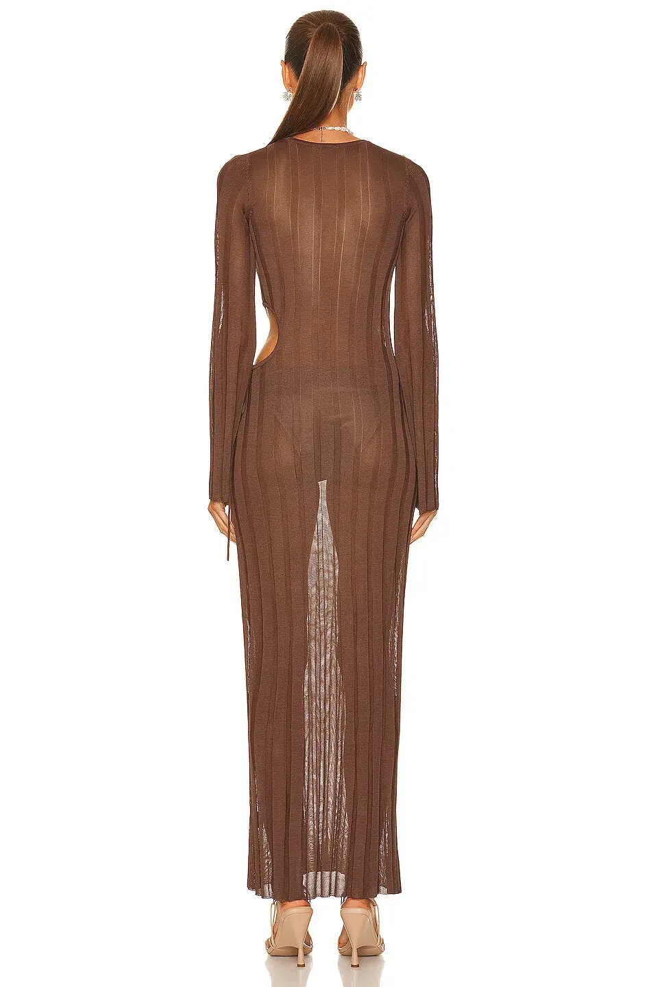 Sir the Label Aya Cut Out Dress Chocolate Size 1 / AU 8 - Image 3