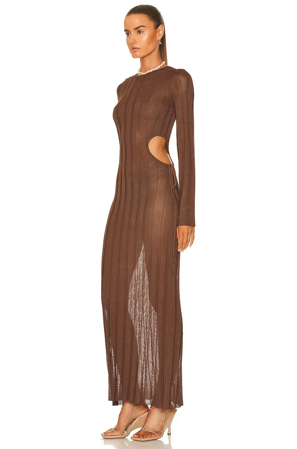 Sir the Label Aya Cut Out Dress Chocolate Size 1 / AU 8 - Image 2