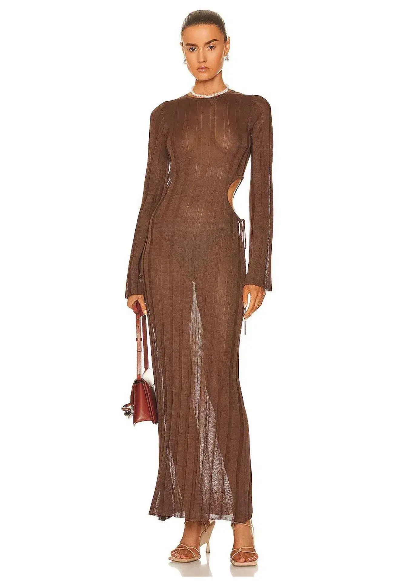 Sir the Label Aya Cut Out Dress Chocolate Size 1 / AU 8 - Image 1