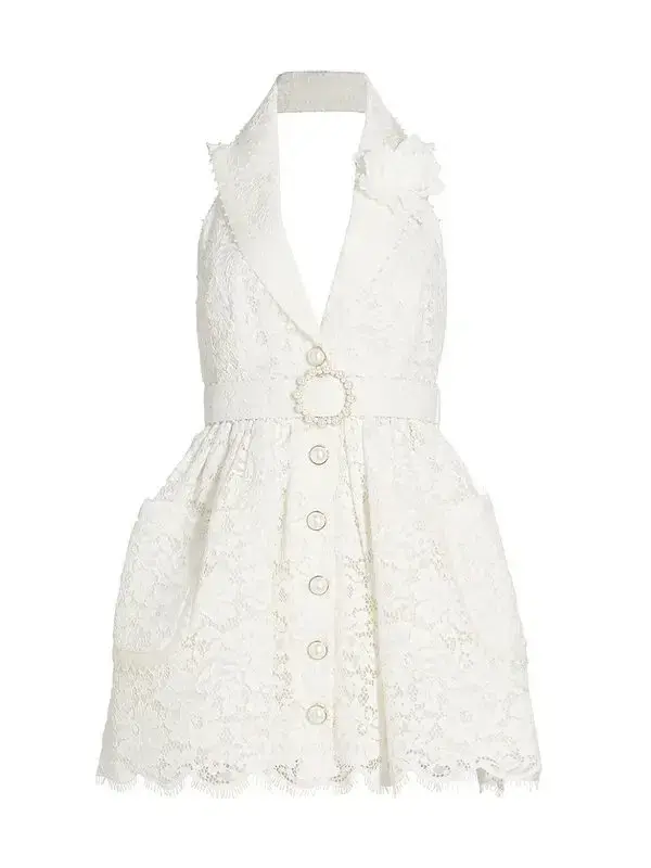 Zimmermann High Tide Tuxedo Mini Dress White Size 1 / AU 10  - Image 4
