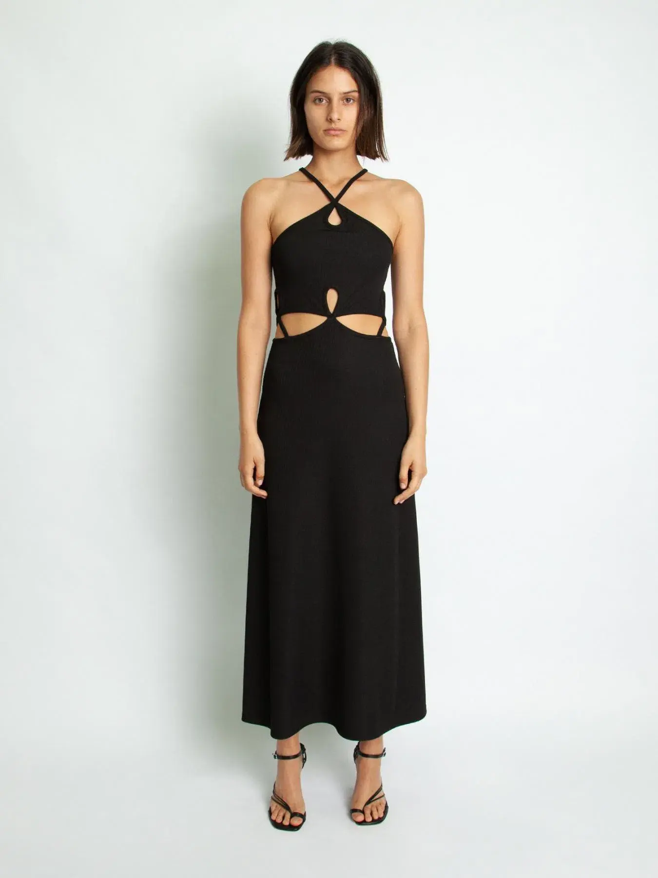 Christopher Esber Looped Cutaway Sleeveless Dress Black Size 8  - Image 1