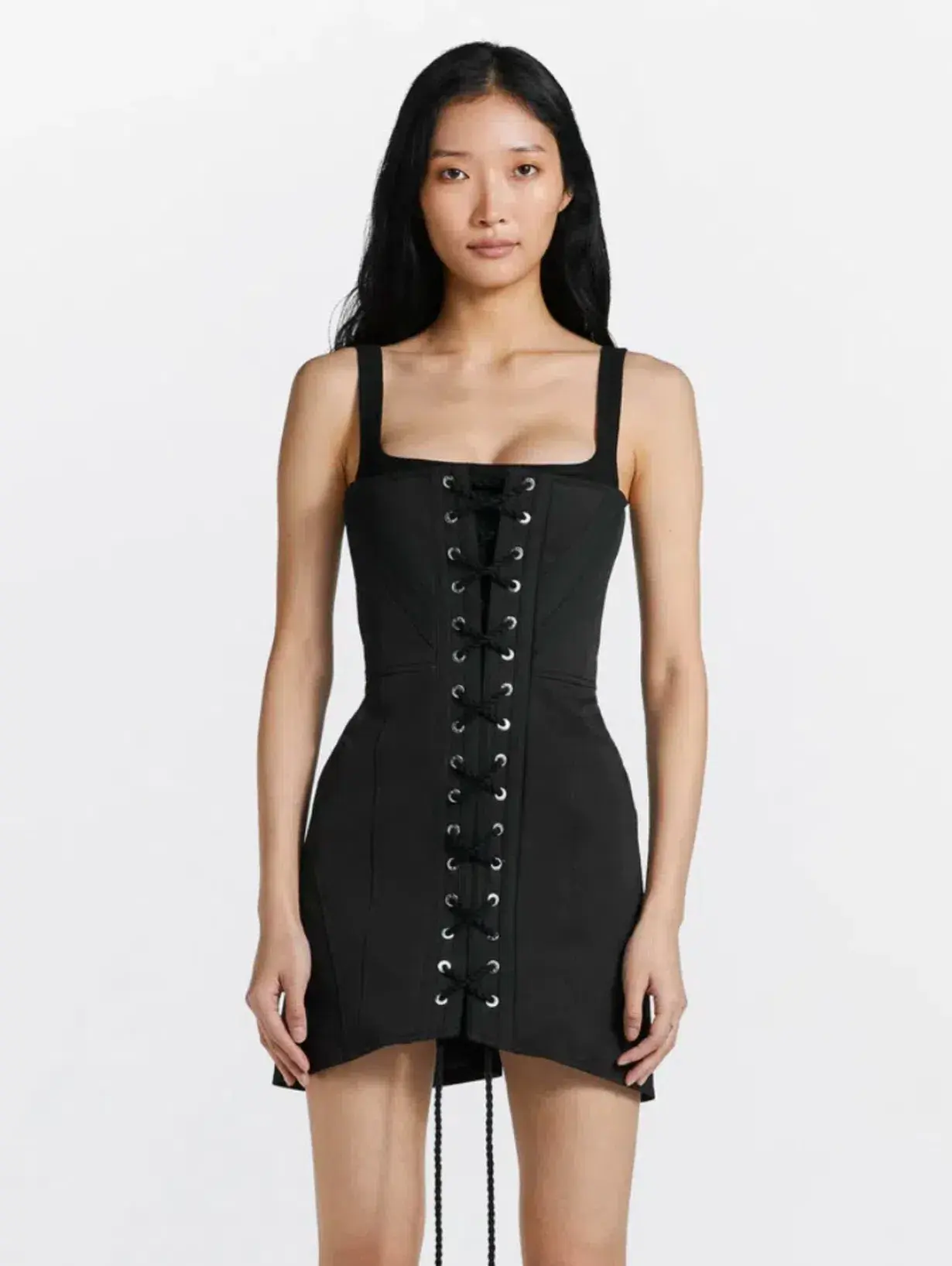 Dion Lee Laced Utility Corset Mini Dress Black Size 6 - Image 2