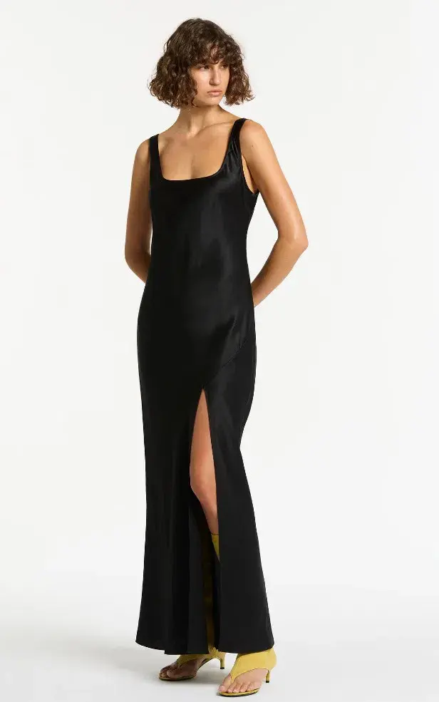 Sir the Label Editta Silk Bias Cut Maxi Dress Black Size 8 - Image 5