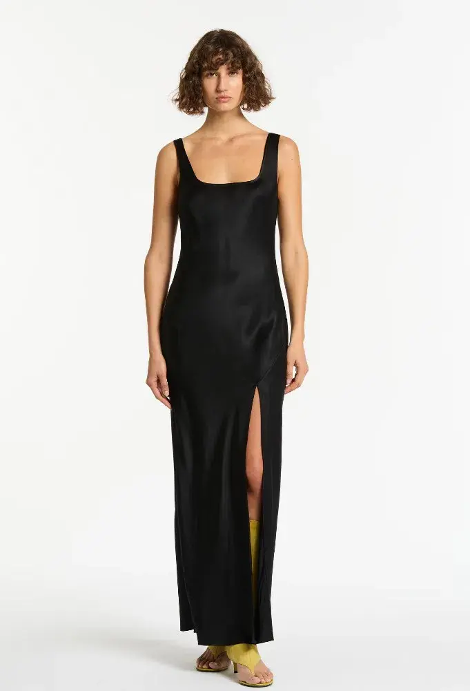 Sir the Label Editta Silk Bias Cut Maxi Dress Black Size 8 - Image 1