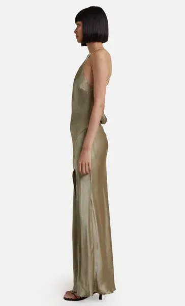 Bec & Bridge Loren Halter Midi Dress Sage Size 6 - Image 4