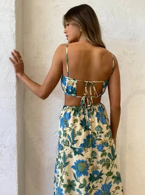 Sir The Label Celia Cropped Top and Midi Skirt Set in Marguerite Floral Print Size 2 / AU 10 - Image 3