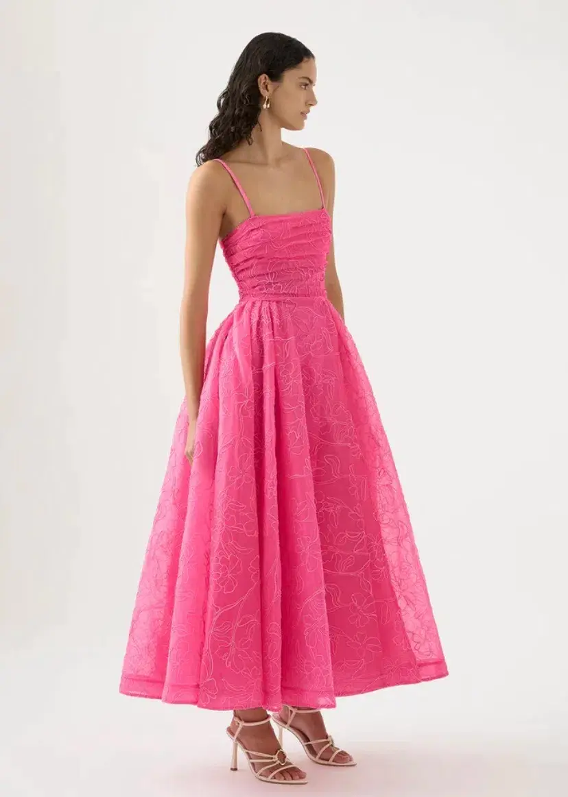 Aje Evangeline Cornelli Maxi Dress Protea Pink Size 10 for rent on The Volte - main image