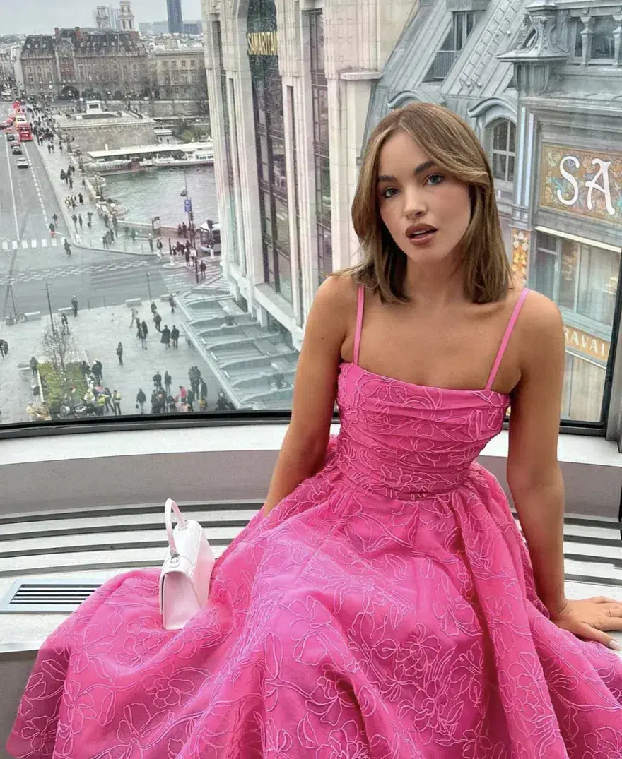 Aje Evangeline Cornelli Maxi Dress Protea Pink Size 10 for rent on The Volte - main image