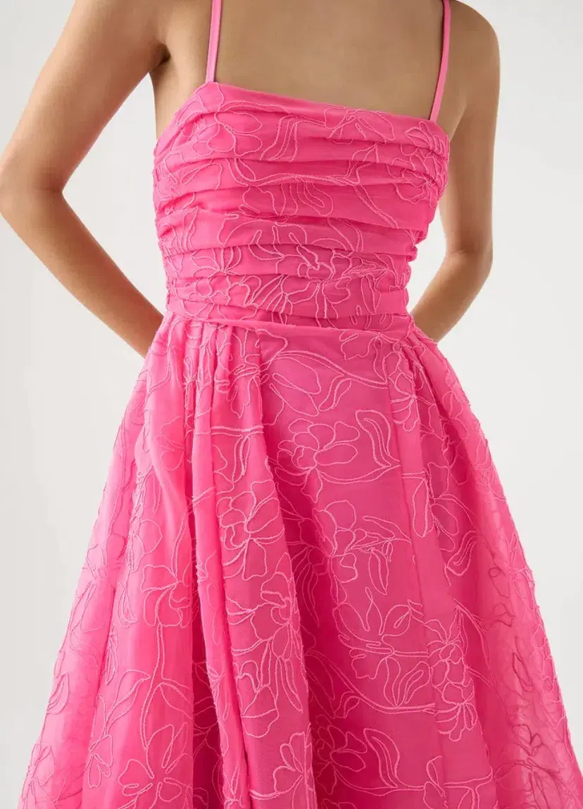 Aje Evangeline Cornelli Maxi Dress Protea Pink Size 10 - Image 4