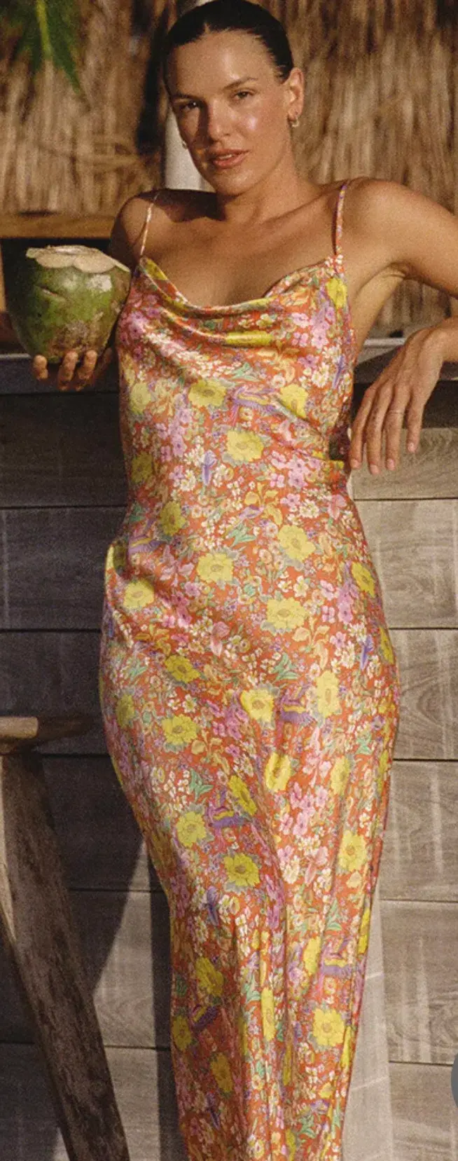 Spell Last Drinks Bias Strappy Maxi Dress Floral Size S / AU 8 for rent on The Volte - main image