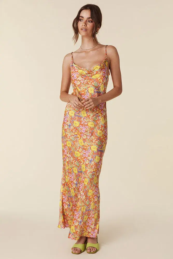Spell Last Drinks Bias Strappy Maxi Dress Floral Size S / AU 8 - Image 1