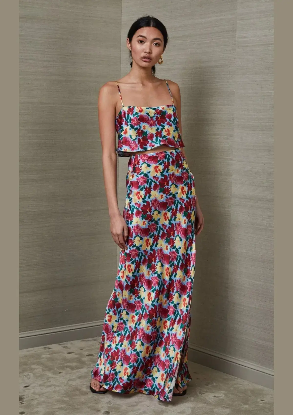 Bec & Bridge Lucette Crop Top and Midi Skirt Set Floral Size 14/8 - Image 1