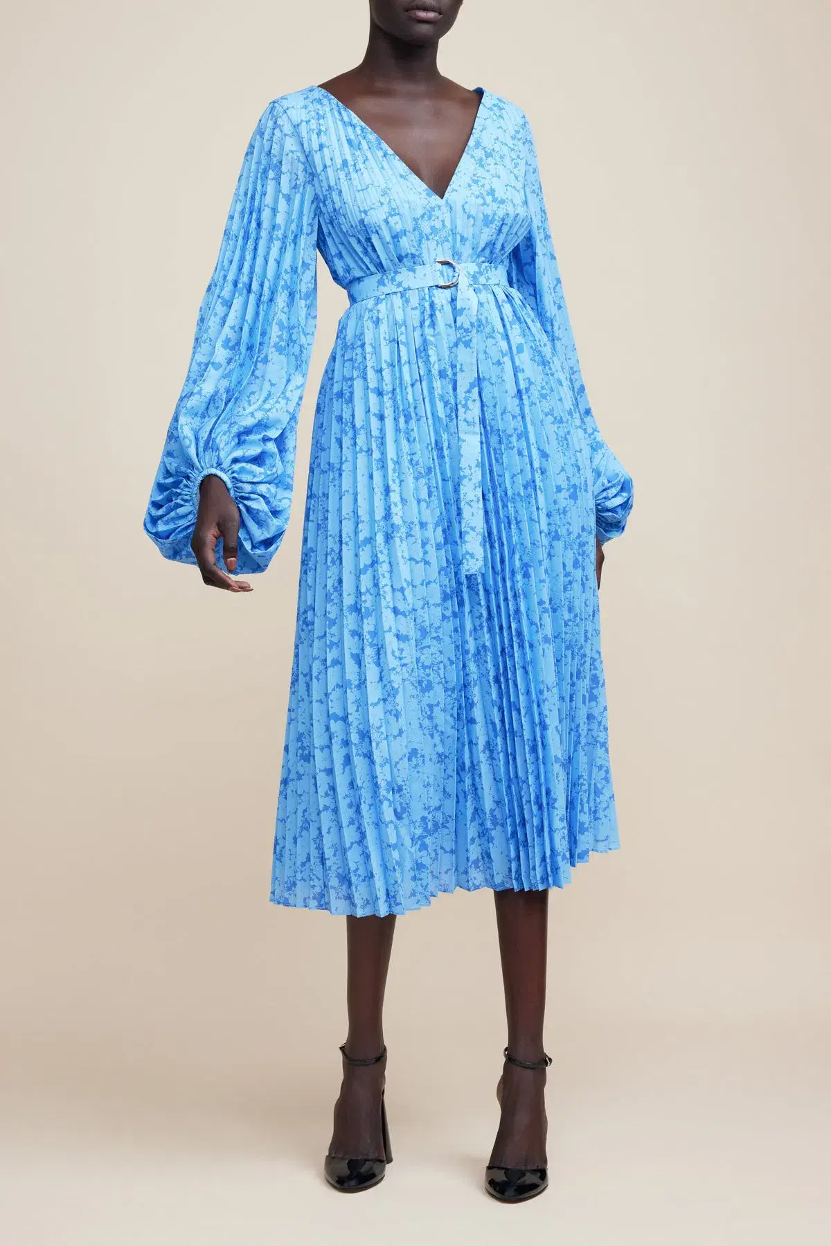Acler Clockhall Midi Dress Blue Floral Size 6 - Image 1