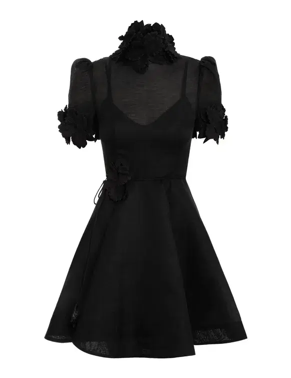 Zimmermann Luminosity Liftoff Flower Mini Dress Black Size 1 / AU 10 - Image 3