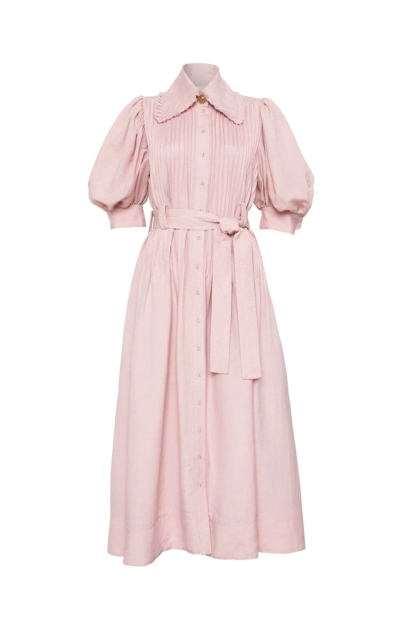 Aje Madeleine Belted Midi Dress Dusty Pink Size 16 - Image 3