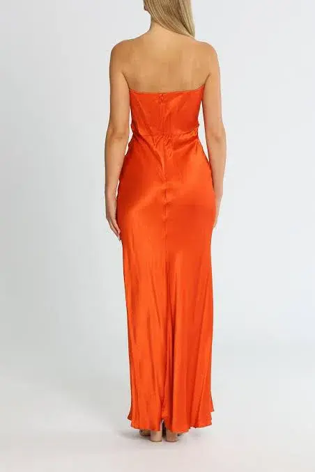 Bec & Bridge Lila Strapless Maxi Dress Blood Orange Size 10 - Image 2