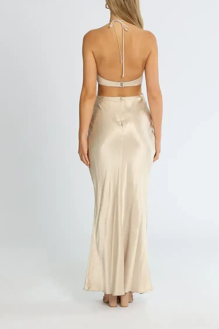 Bec & Bridge Kara Maxi Dress Sand Size 10  - Image 3