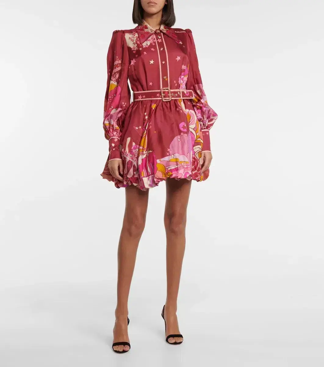 Zimmermann Concert Bubble Shirt Dress in Plum Collage Size 0/ AU 8 - Image 1