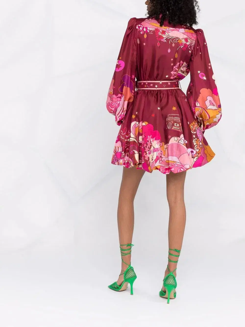 Zimmermann Concert Bubble Shirt Dress in Plum Collage Size 0/ AU 8 - Image 3