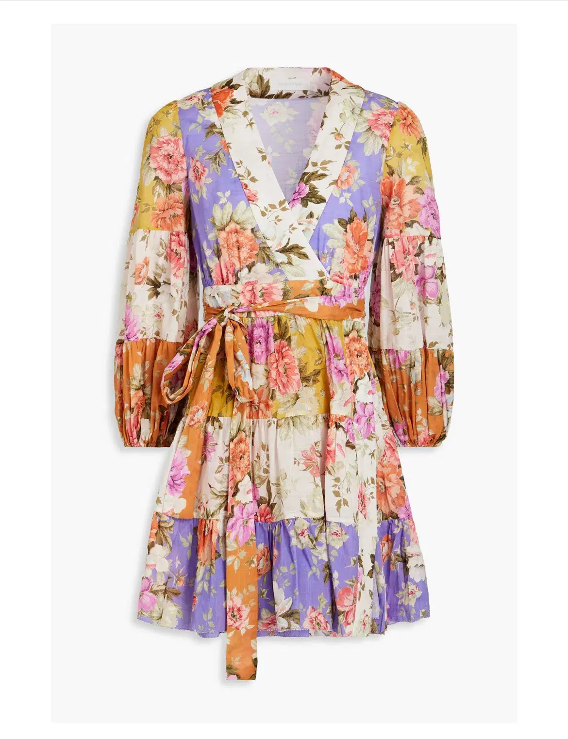 Zimmermann Pattie Wrap Mini Dress Floral Size 3/ Au 14 - Image 3
