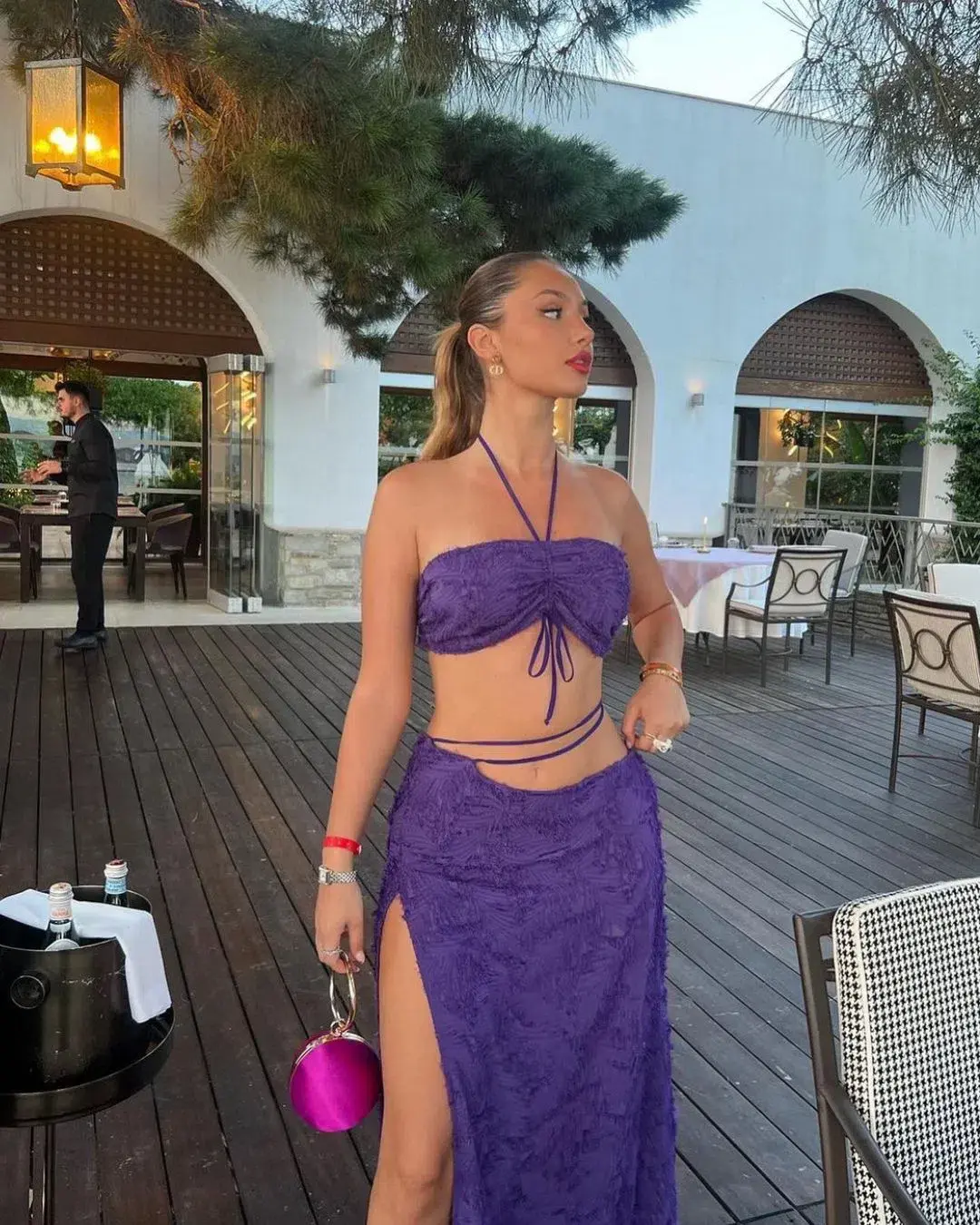 Arcina Ori Issi Set Top & Skirt Purple Size 8 - Image 4