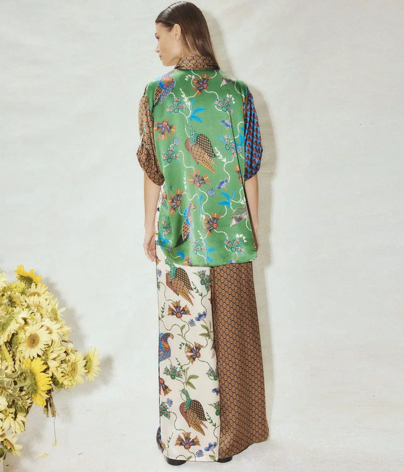 Alemais Birdie Spliced Shirt & Pants Set Multi Print Size 16  - Image 2
